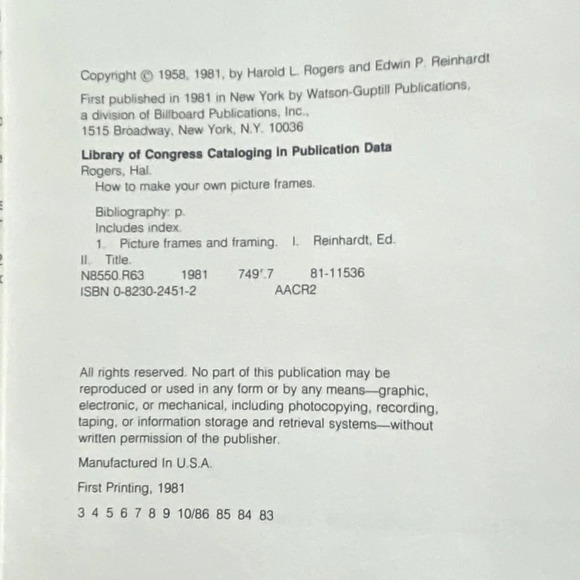 Vintage How To Make Your Own Picture Frames Hardcover Book - Picture 5 of 14